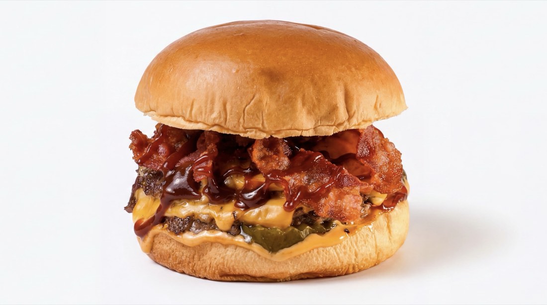 BBQ Bacon Burger with crispy bacon and BBQ sauce